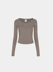 BADBLOOD  Beyond Soft Scoop Neck Long Sleeve - Tobacco