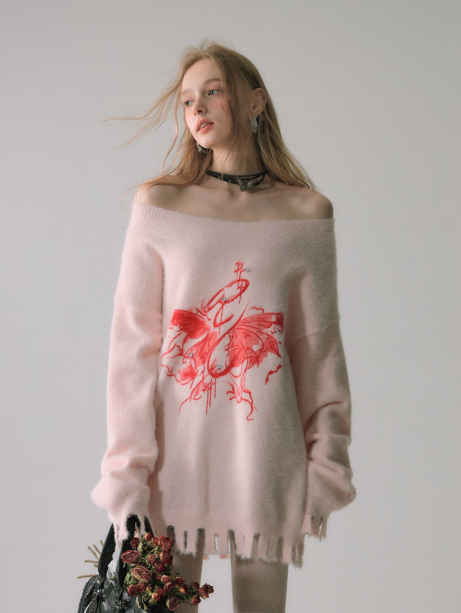 La Freedom Butterfly Sweater - Pink