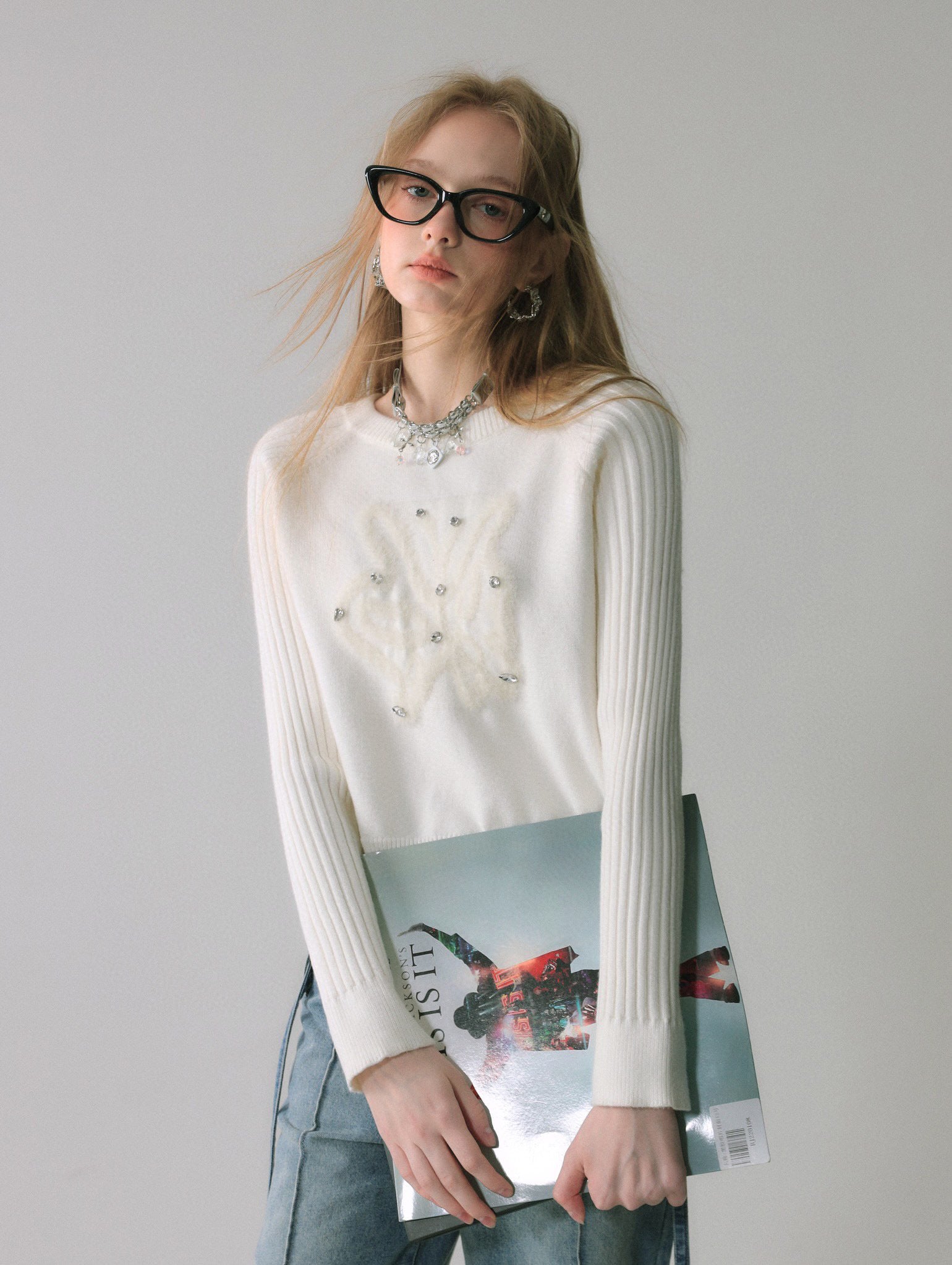 La Freedom Butterfly Round Neck Sweater