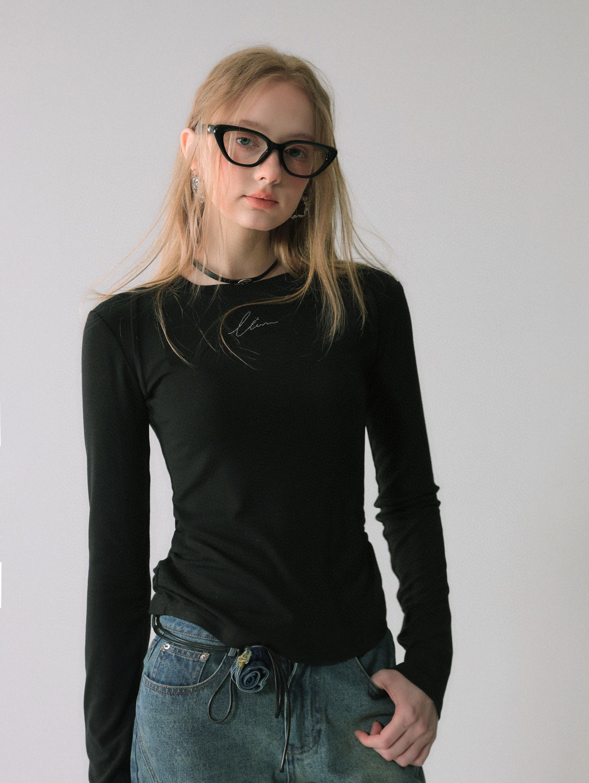 La Freedom Classic Knitted Blouse- Black