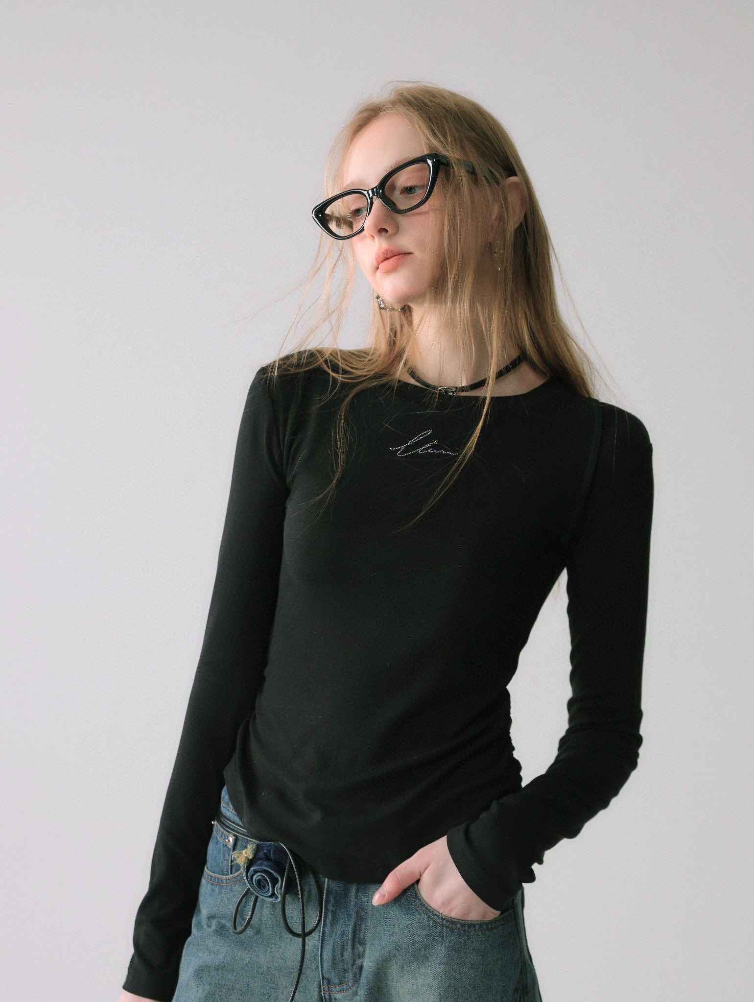 La Freedom Classic Knitted Blouse- Black