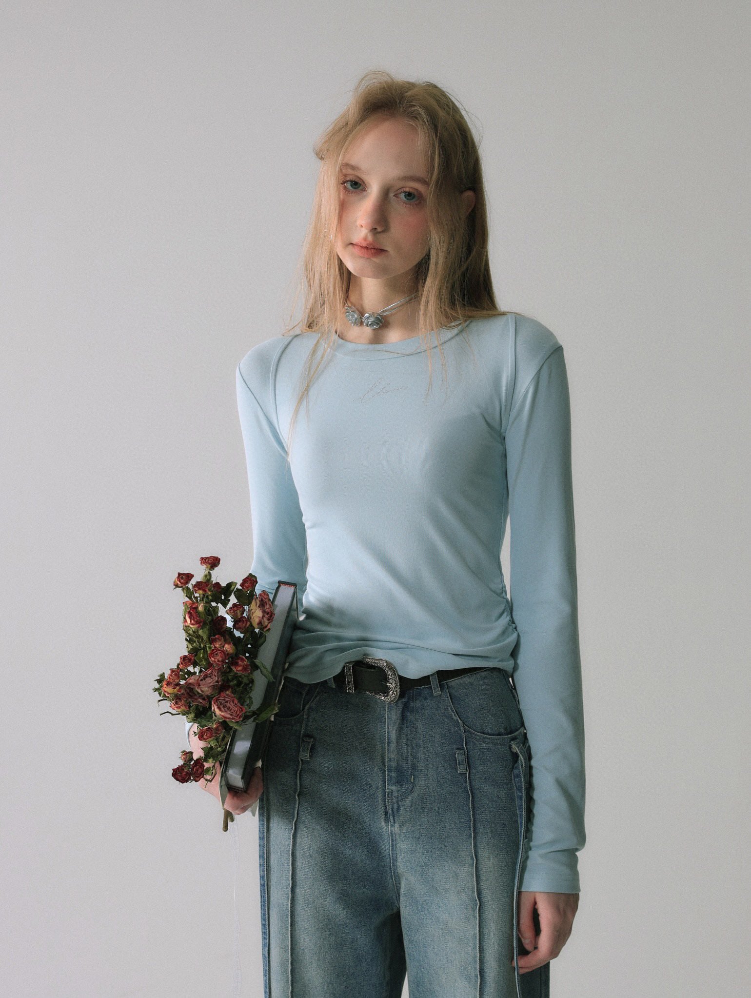 La Freedom Classic Knitted Blouse- Blue