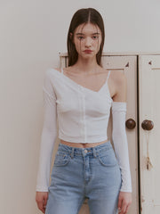 Not your rose Yui cardigan set (White)