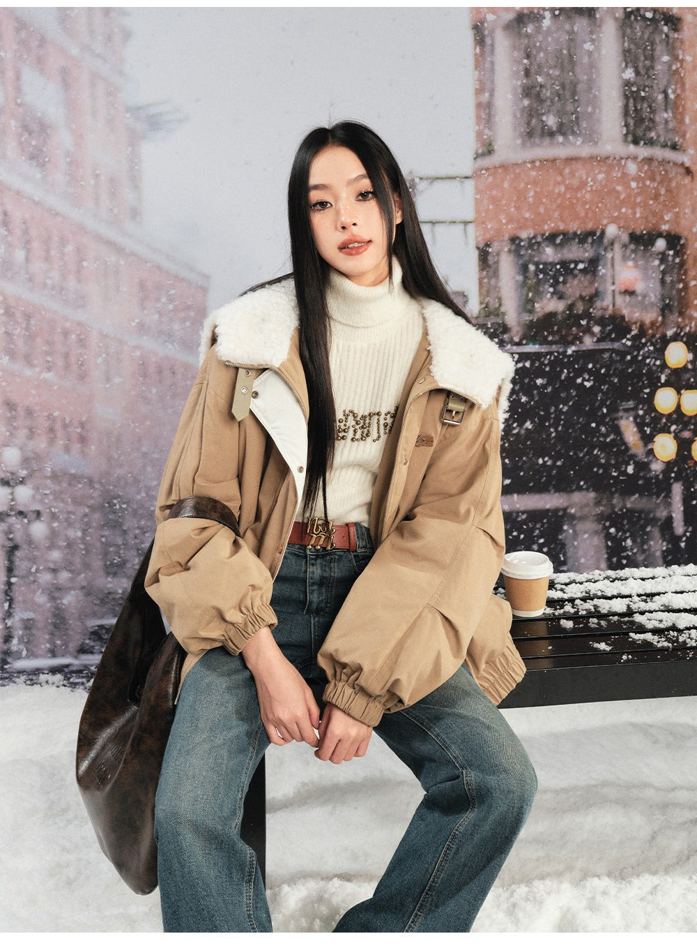 LIILOU Shearling Cotton-Padded Jacket