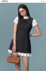 ASGONY Striped Sleeveless Blazer Dress