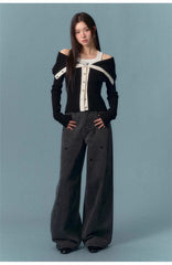 ASGONY Wide-Leg Jeans