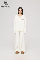 MacyMccoy Casual Knit Suit - White