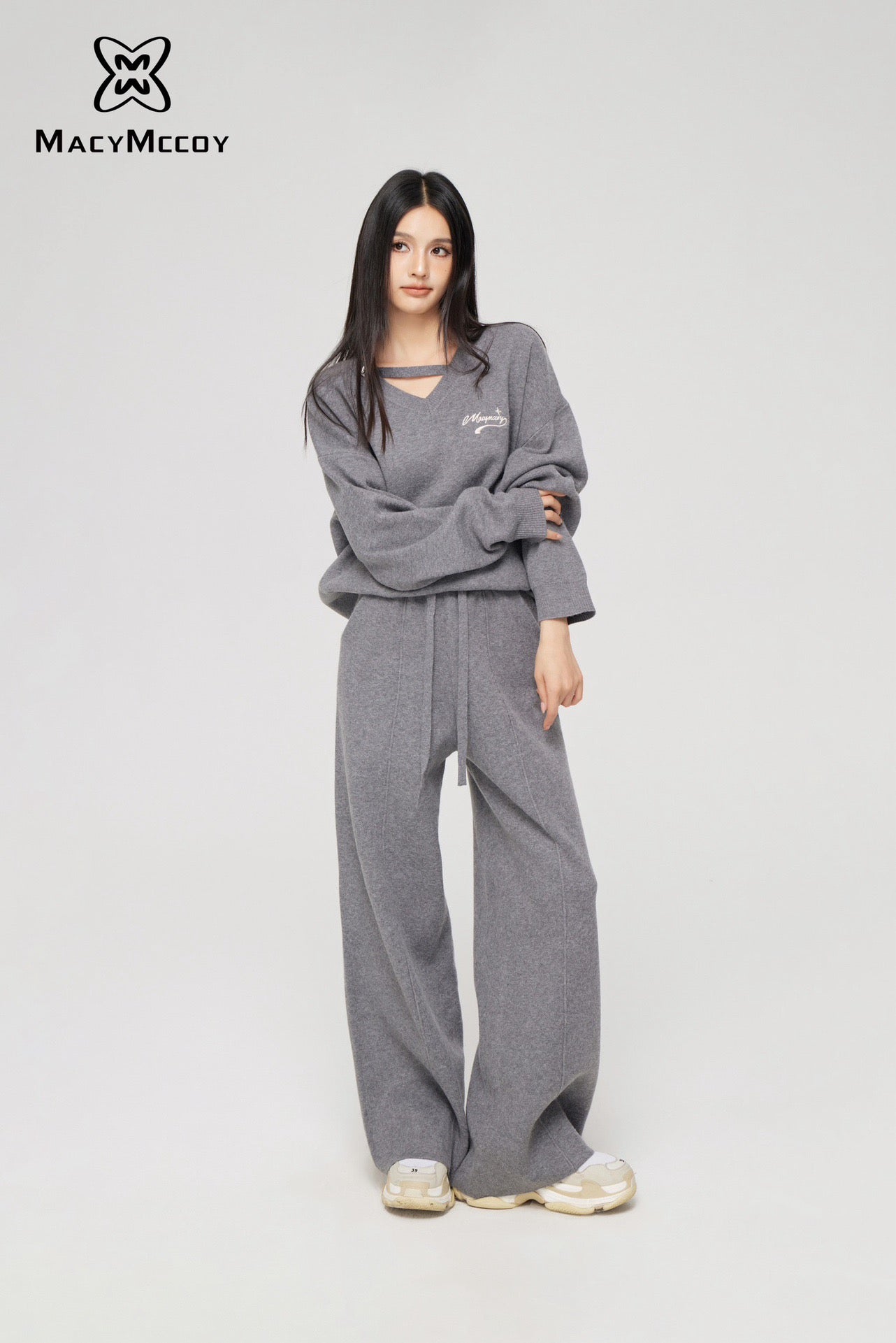 MacyMccoy Casual Knit Suit - Gray