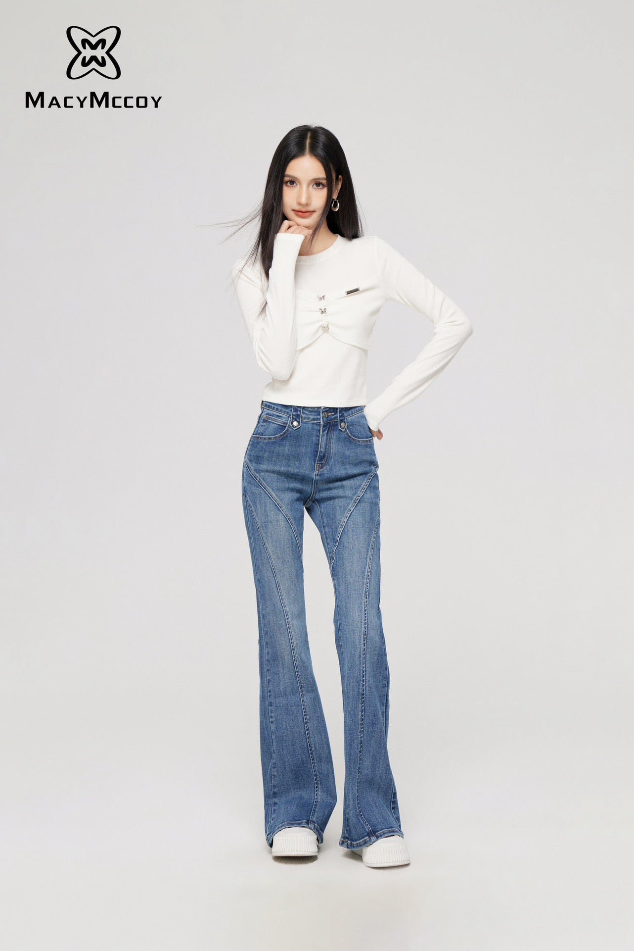 MacyMccoy Flare Jeans - Light Denim