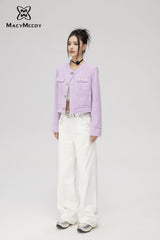 MacyMccoy Chanel-Inspired Design Coat - Purple