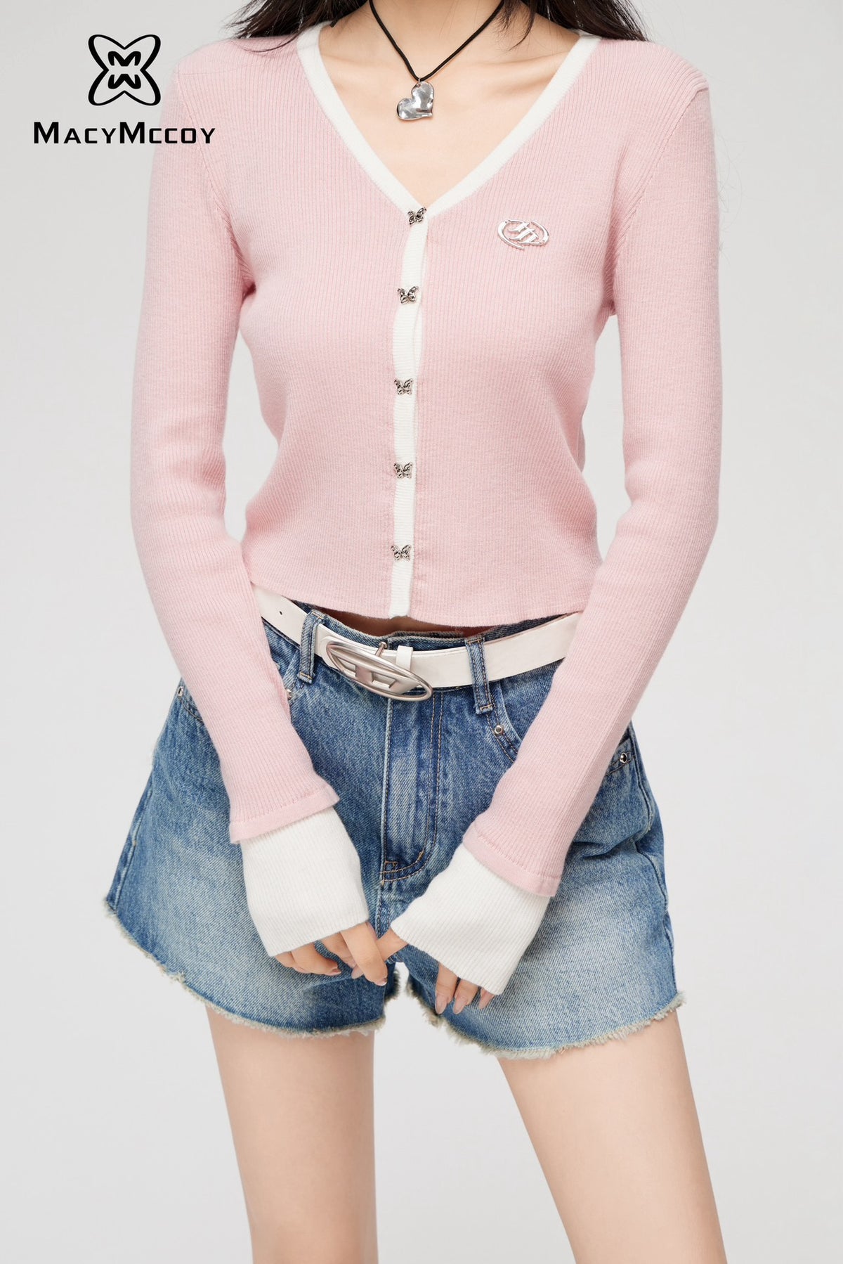 MacyMccoy Bicolor Knitted Top - Pink