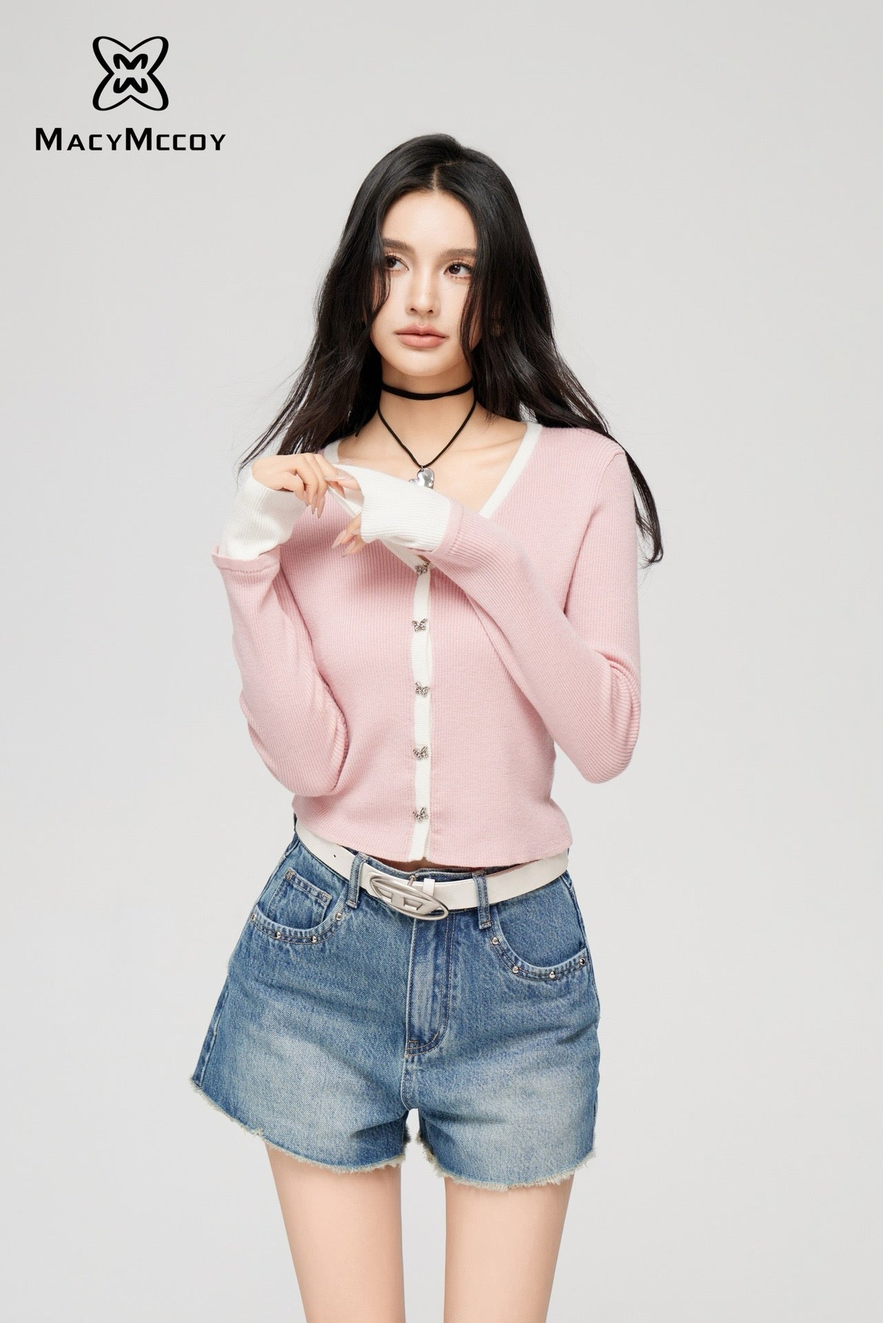 MacyMccoy Bicolor Knitted Top - Pink