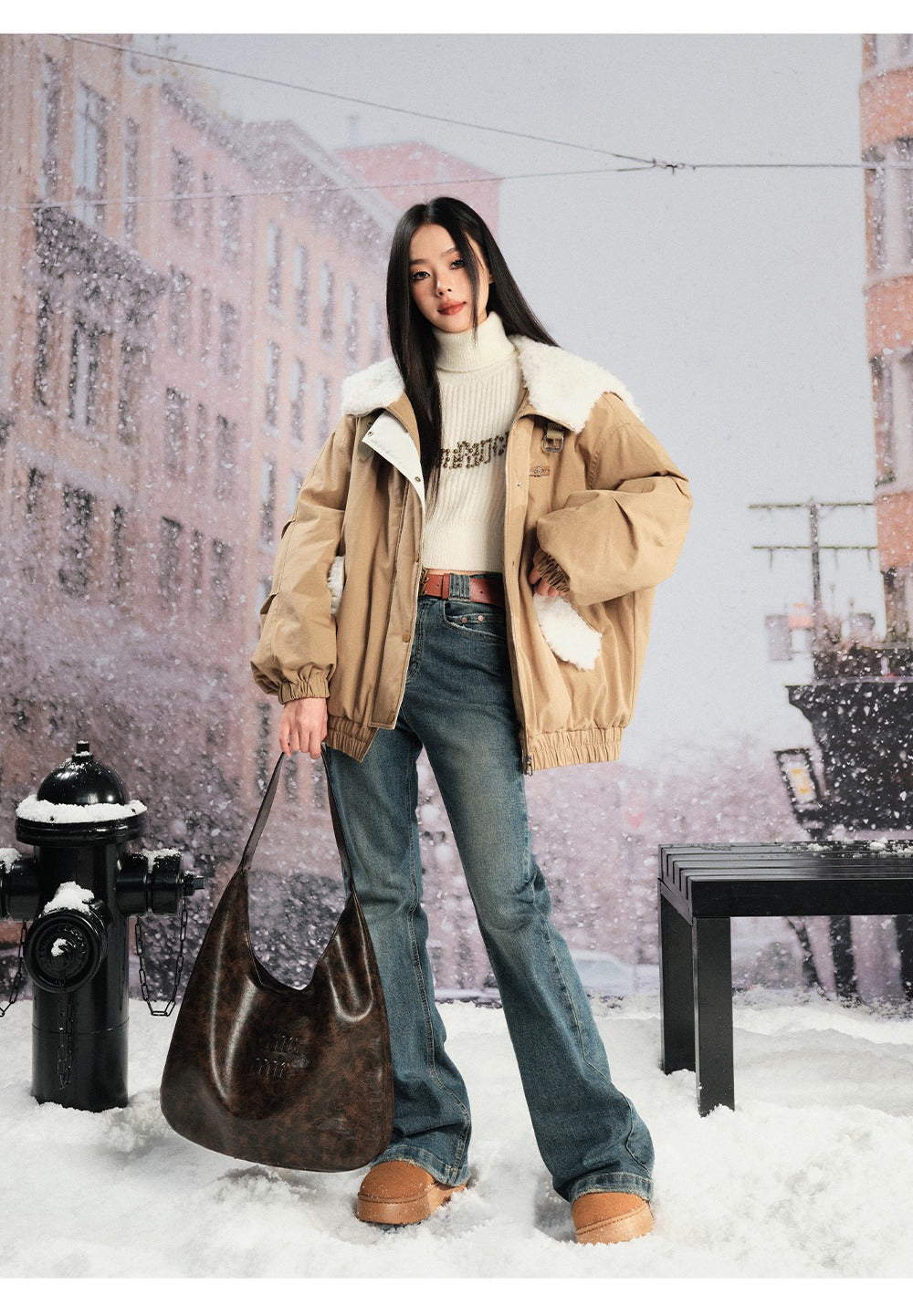 LIILOU Shearling Cotton-Padded Jacket