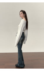 VIA PITTI Crossed Design One-Shoulder Sweater - White