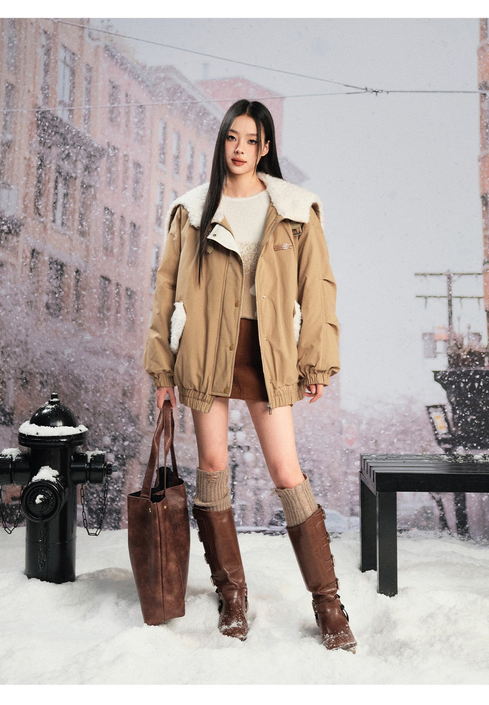 LIILOU Shearling Cotton-Padded Jacket