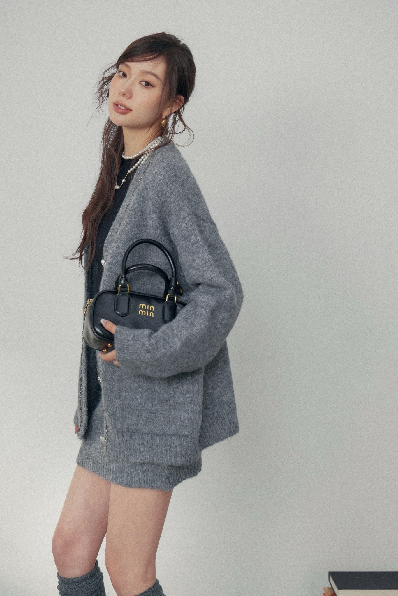 La Freedom Grey Knit Set（Jacket and Skirt）