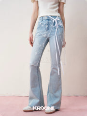 KROCHE High-Waisted Flared Jeans