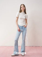 KROCHE High-Waisted Flared Jeans