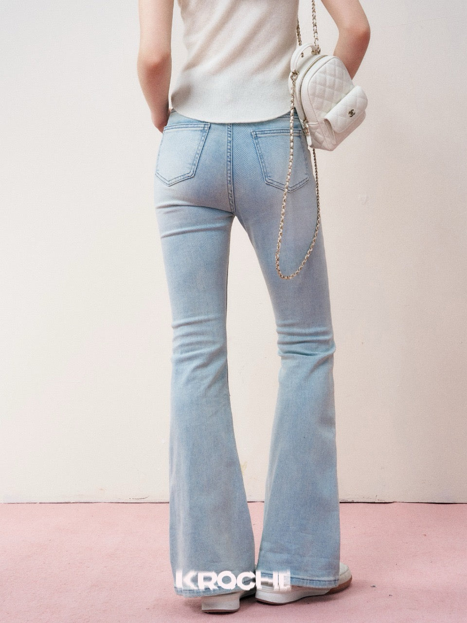 KROCHE High-Waisted Flared Jeans