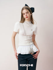 KROCHE Short Sleeve Knit Top