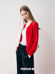 KROCHE Red Knit Cardigan