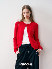 KROCHE Red Knit Cardigan