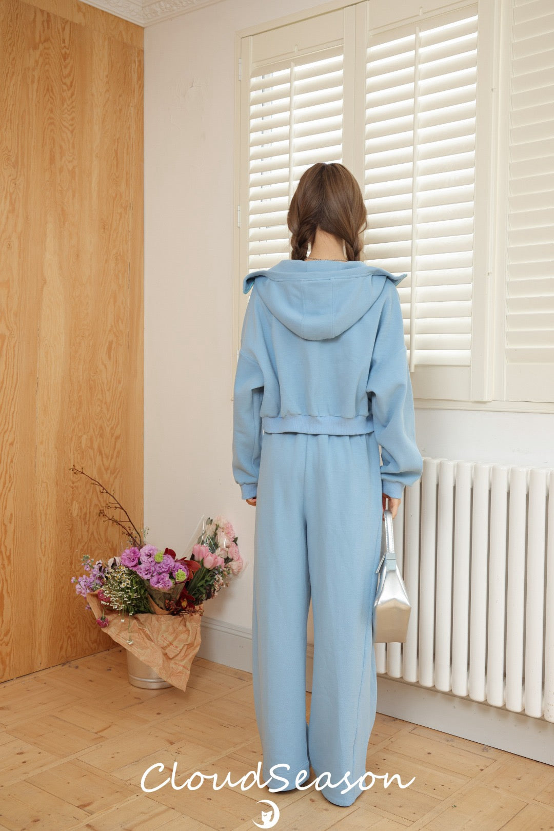 CLOUDSEASON Three-Piece Set（Top + Jacket + Pants ）- Blue