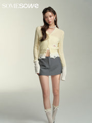 SOMESOWE Lace Distressed Mohair Jacket