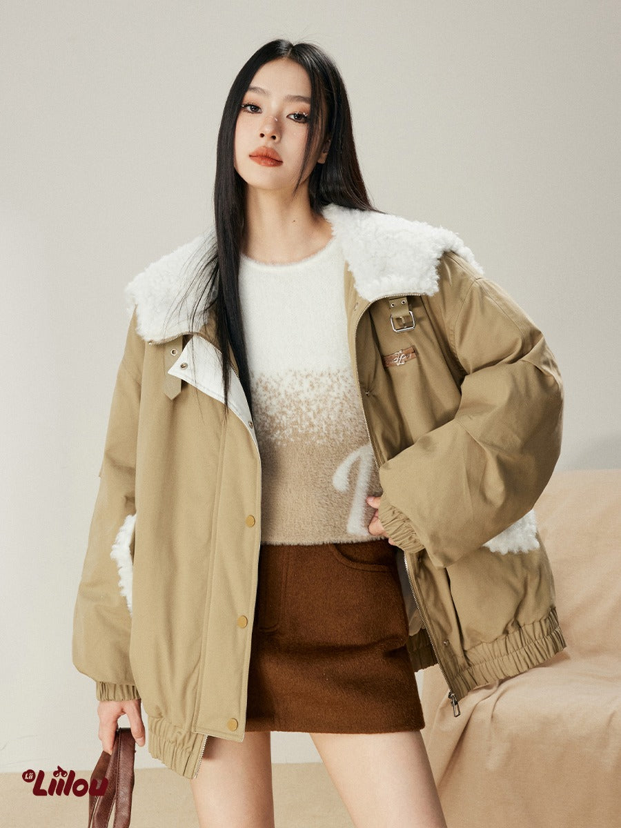 LIILOU Shearling Cotton-Padded Jacket