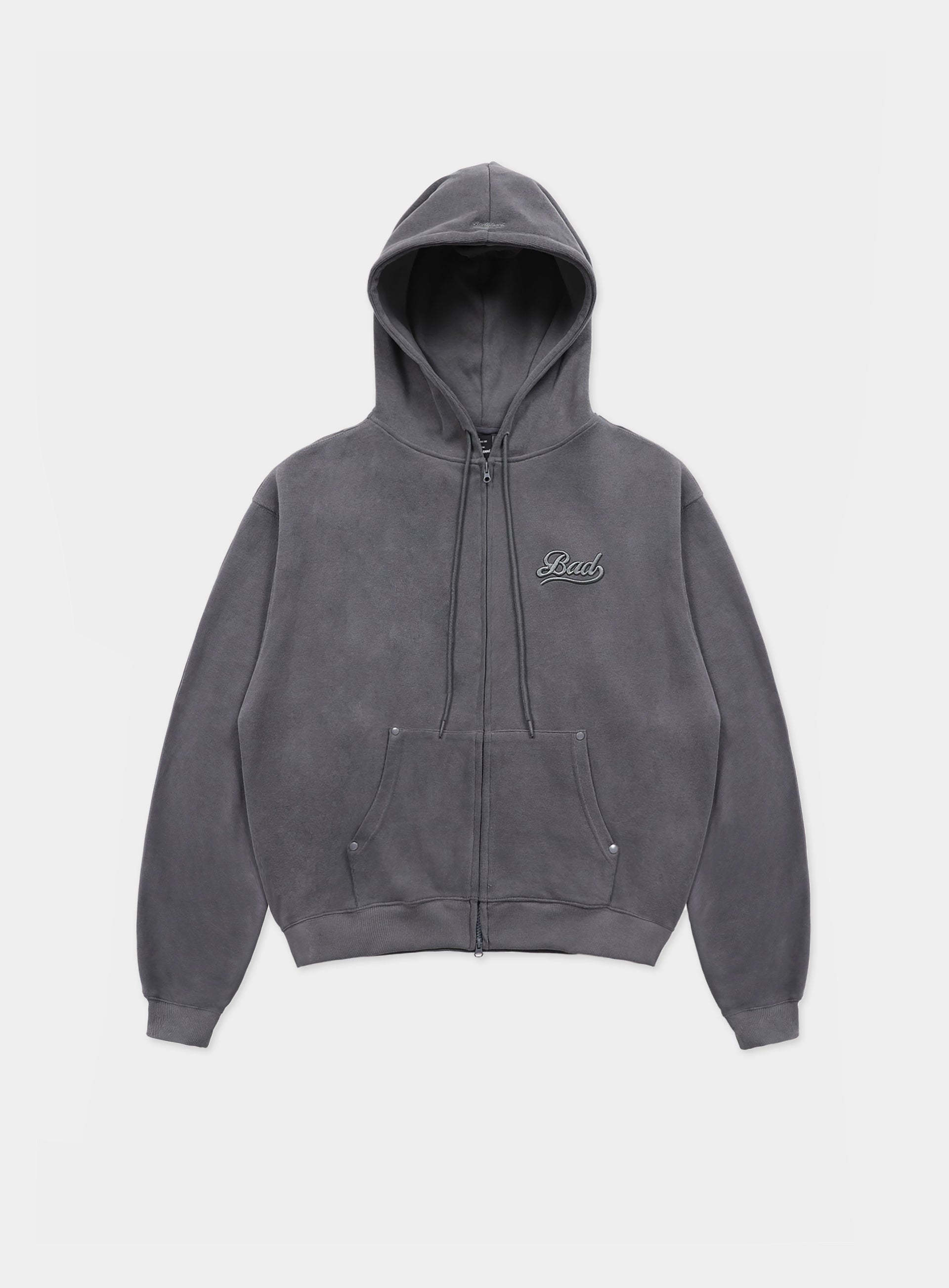 BADBLOOD  Beyond Soft Zip-Up Hoodie - Charcoal