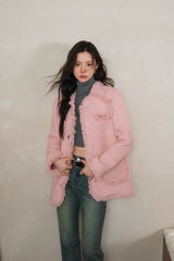 La Freedom Coco-style Bling Button Suit Jacket - Pink