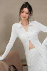 La Freedom Knitted Long Top - White