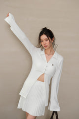 La Freedom Knitted Long Top - White