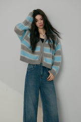 La Freedom Slouchy Striped Sweater Cardigan