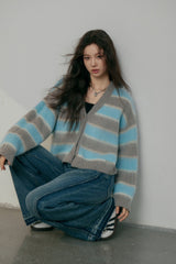 La Freedom Slouchy Striped Sweater Cardigan