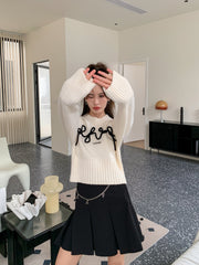 La Freedom Bow Tie Cropped Sweater