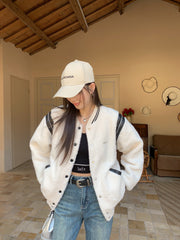 La Freedom Shearling Baseball Jacket