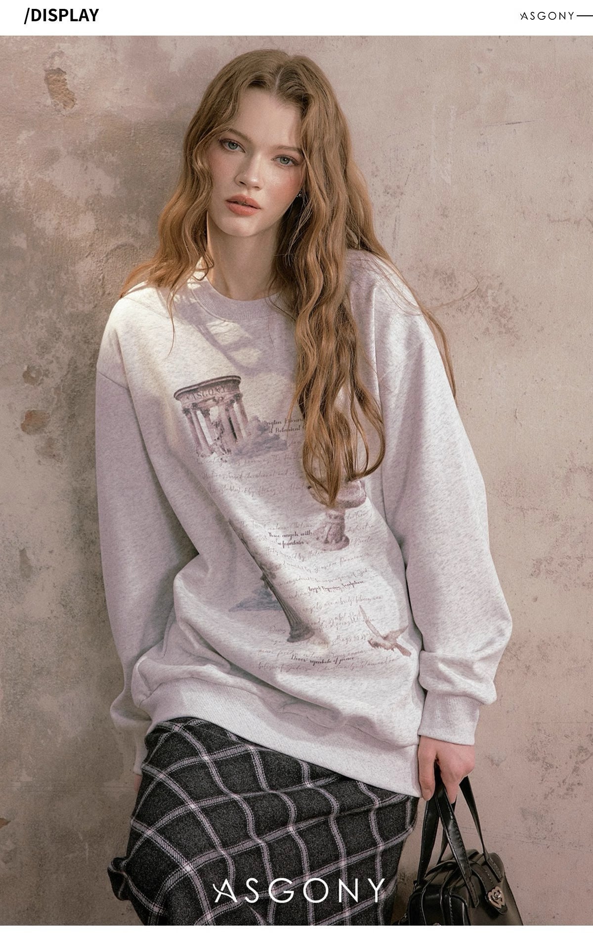 ASGONY Retro round neck sweatshirt