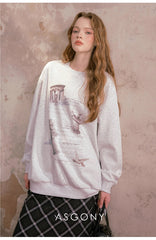 ASGONY Retro round neck sweatshirt