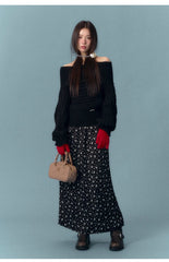 ASGONY One-Shoulder Sweater - Black