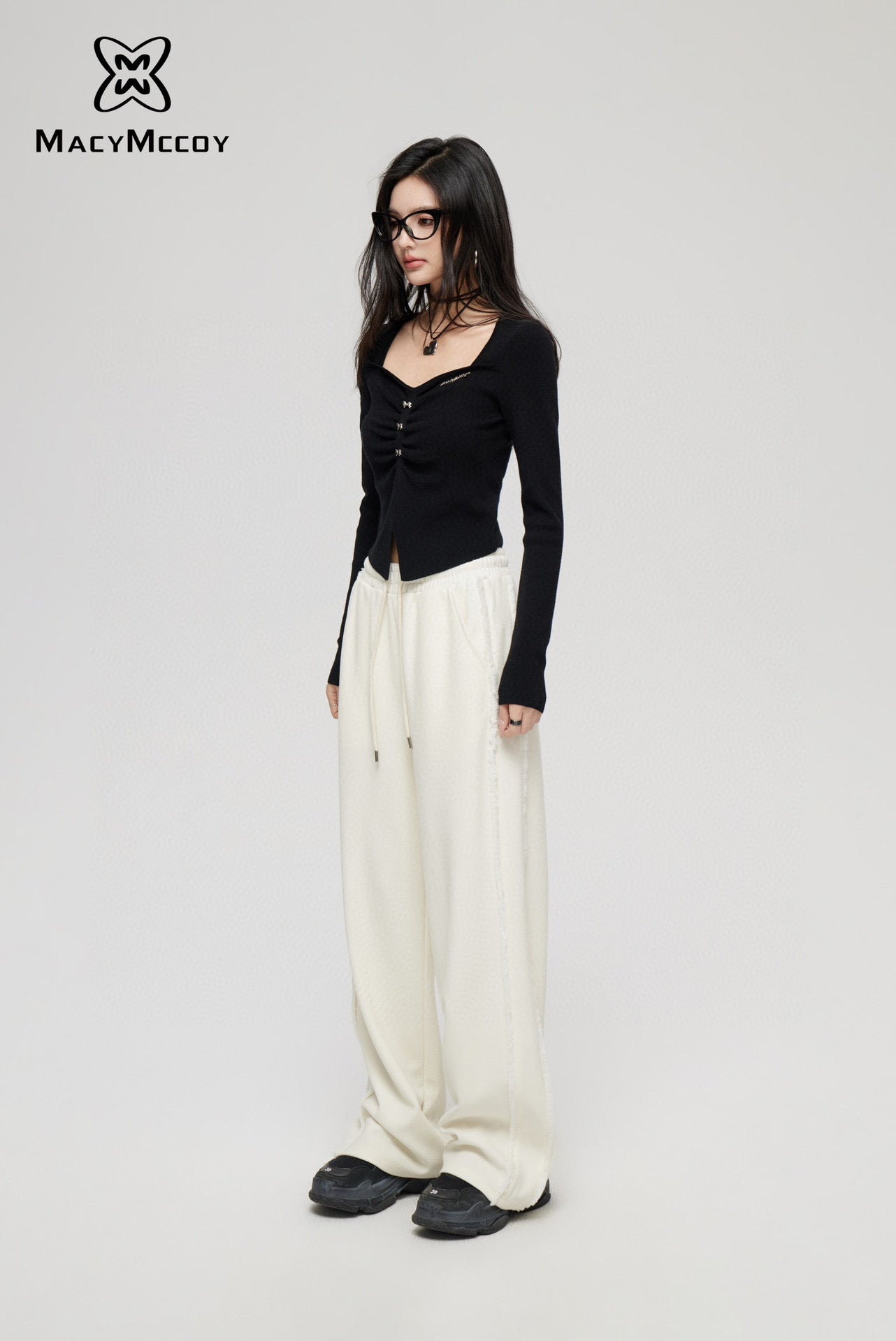 MacyMccoy Wide-Leg Casual Pants - White