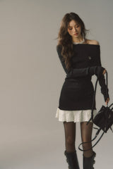 VIA PITTI Patchwork Design Dress - Black