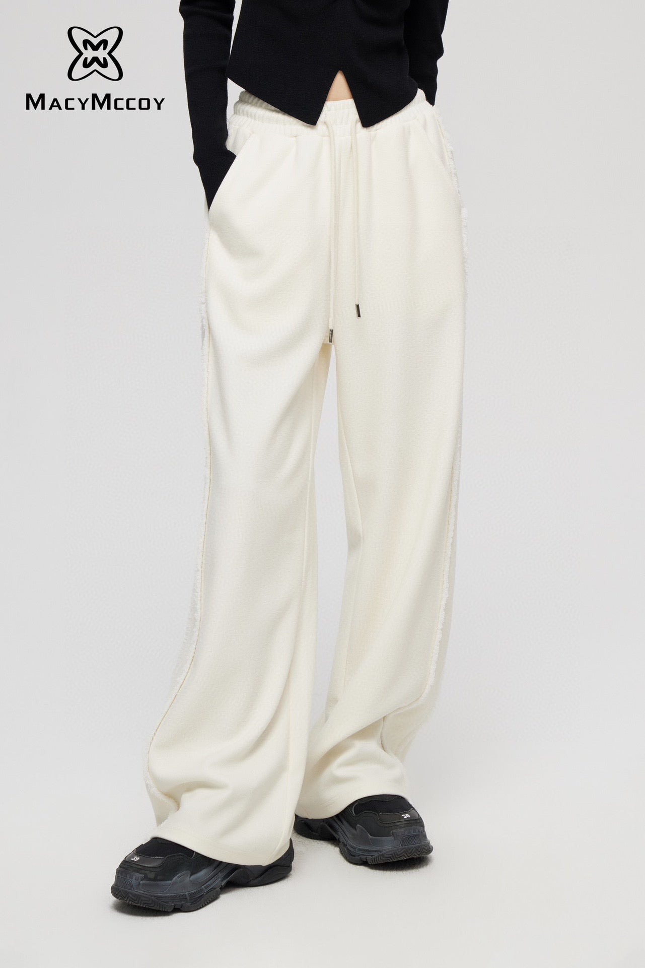 MacyMccoy Wide-Leg Casual Pants - White