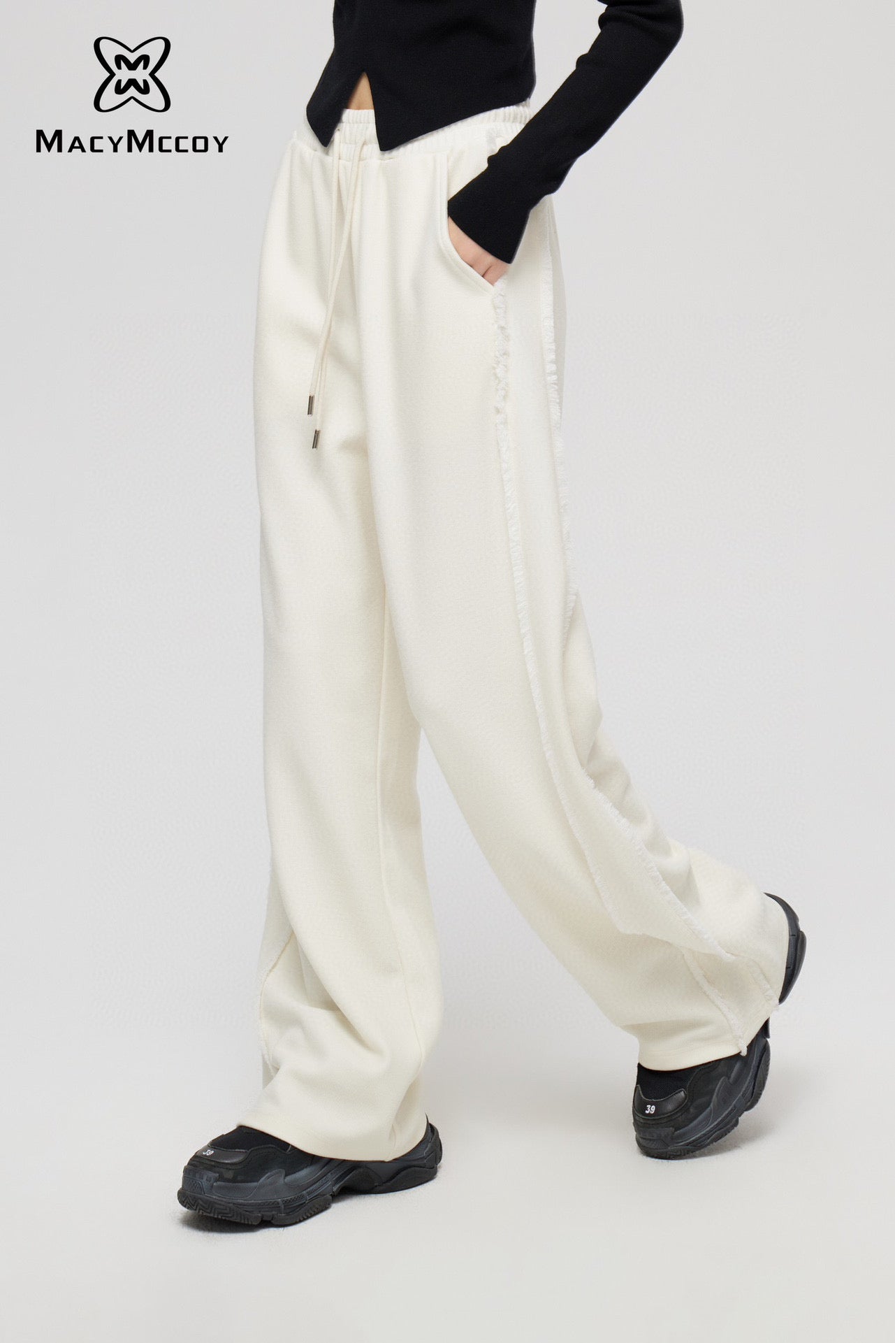 MacyMccoy Wide-Leg Casual Pants - White