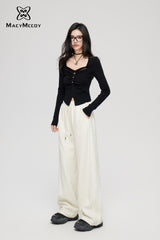 MacyMccoy Wide-Leg Casual Pants - White