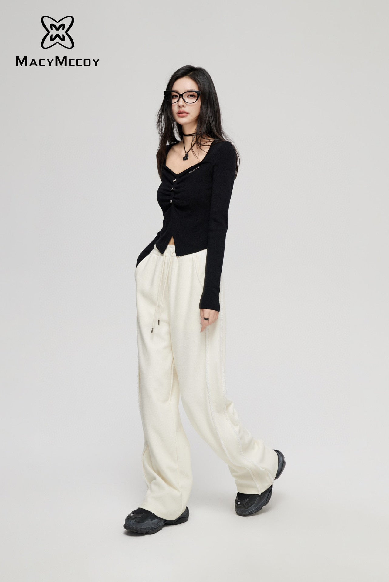 MacyMccoy Wide-Leg Casual Pants - White