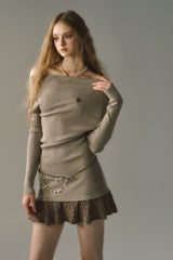 VIA PITTI Patchwork Design Dress - khaki