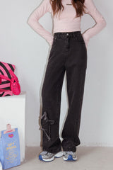 La Freedom Star Wide Leg Jeans - Dark Denim