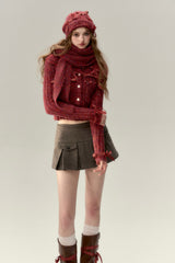 VIA PITTI Bow Knit Cardigan - Red