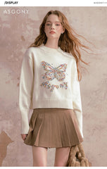 ASGONY 3D Butterfly Sweater